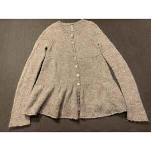 Free‎ People Women's Gray button down Acrylic/Wool Cardigan Gray Size Small